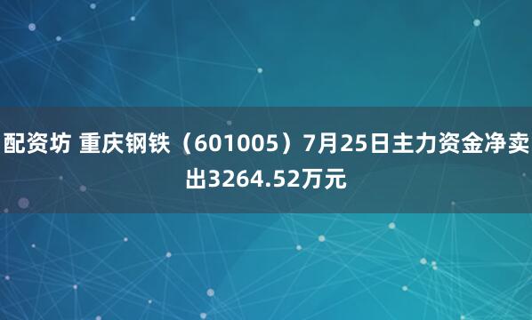 配资坊 重庆钢铁（601005）7月25日主力资金净卖出3264.52万元